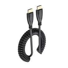 Câble d'extension enroulé Mini HDMI compatible vers-tête droite