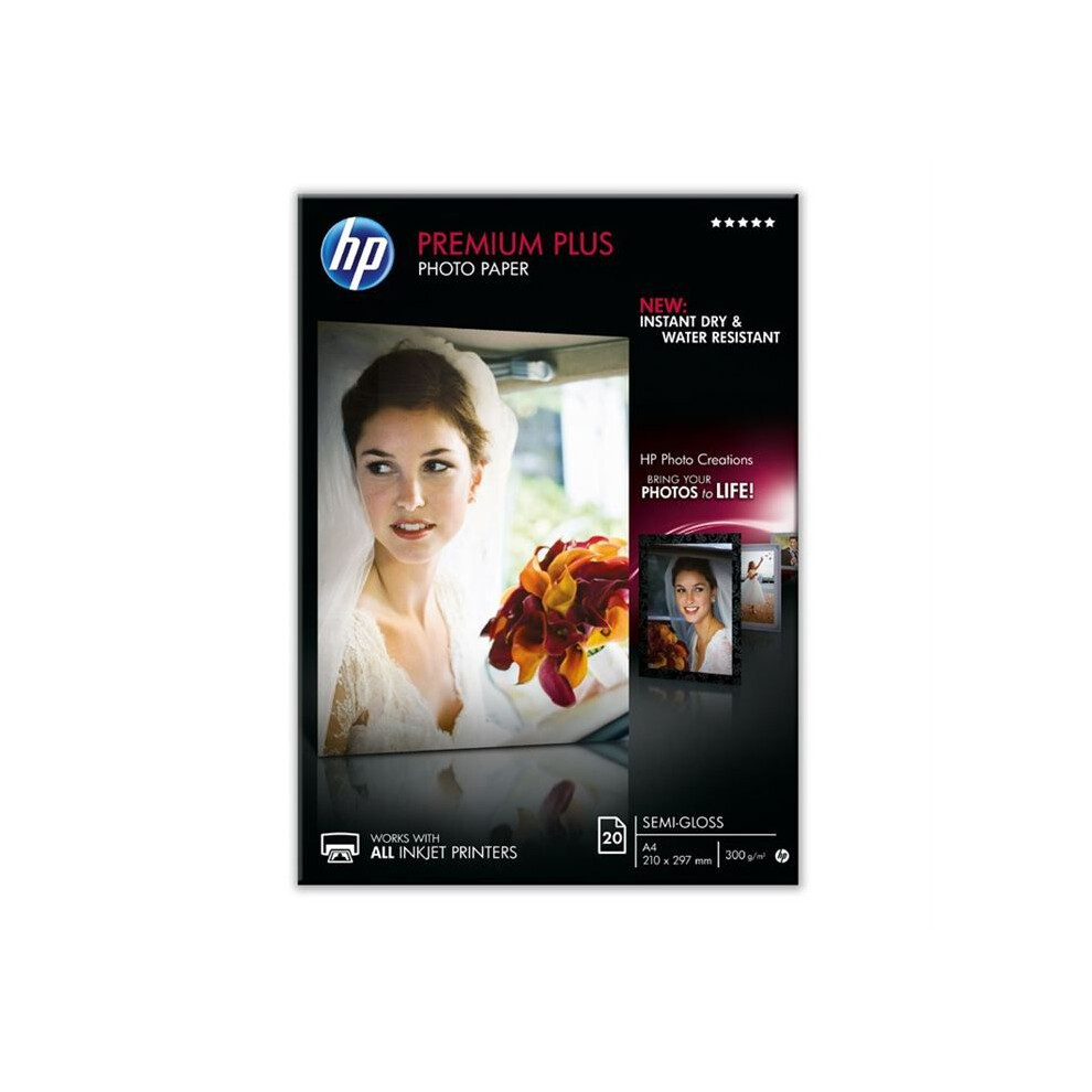 HP Premium Plus Semi-gloss Photo Paper-20 sht/A4/210 x 297 mm
