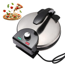 1200W Electric Stainless Steel Pizza Maker Crepe Maker DoubleSided Heating Adjustable Temperature HeatResistant Handle