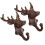 Practical Deer Head Sturdy Iron Hook Set of 2 Pieces-rust color 1