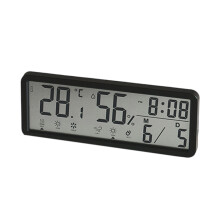 LCD digitale klok met temperatuurweergave, batterijgevoede-Zwart