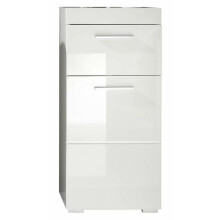 Badezimmermöbel Niedriger Stauraum - 1 Tür & 1 Schublade - Weiß - B 37 x T 31 x H 79 cm - AMANDA