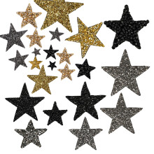 Patchs en strass étoile à repasser, 24 pièces, patchs-A02