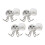 4Pcs Convenient Six Arm Rotating Hook 360 Degree-bright white 1