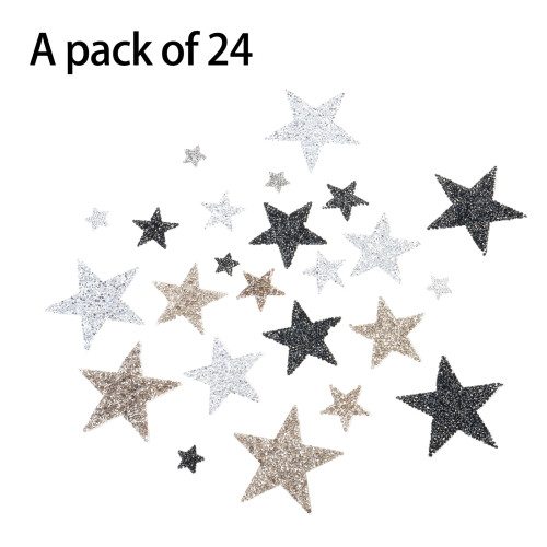 Patchs en strass étoile à repasser, 24 pièces, patchs-A02 2