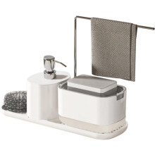 Elegant og praktisk køkkenvaskholder med stabile skridsikre fødder og et aftageligt design til hurtig rengøring, perfekt til moderne køkkener