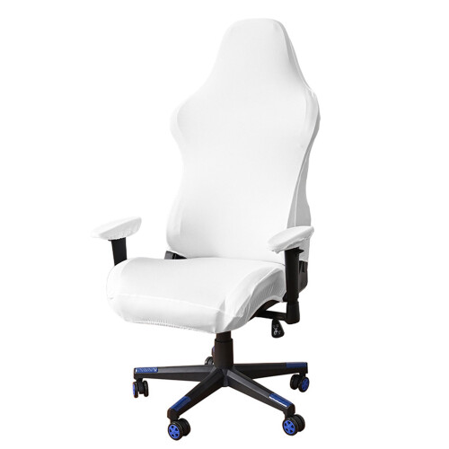 Housse de chaise extensible de couleur unie, housse de-  Blanc