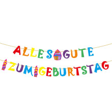 Alles Gute Zum Geburtstag Banner, Geburtstagsdeko Pre-Strung Bunte Dekoration Girlande, Geburtstagsbanner für Geburtstagsfeier Dekorationen für