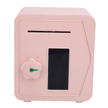 Kinder rosa LCD-Touch-Bank mit Passwort, 16,6 x 12,4 x 19 cm