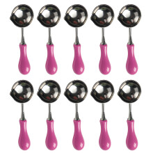 Cuillère à sceller en métal, 10-Han en plastique rose rouge