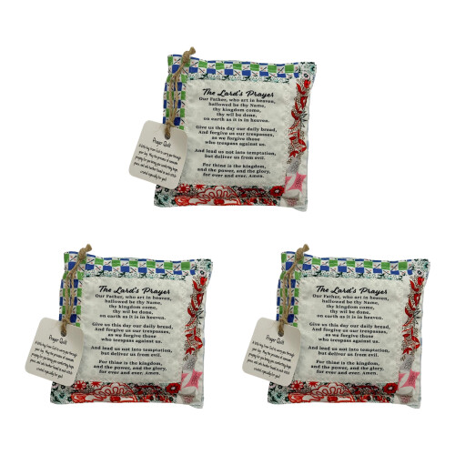Prayer Fabric Pouches Feature Crosses Design and Blessing-Es