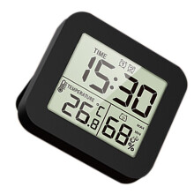 Réveil à piles facile à lire, horloge de bureau avec-Noir