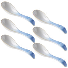 6Pieces Heat Resistant Ceramic Soup Spoons Perfect for Hot-D