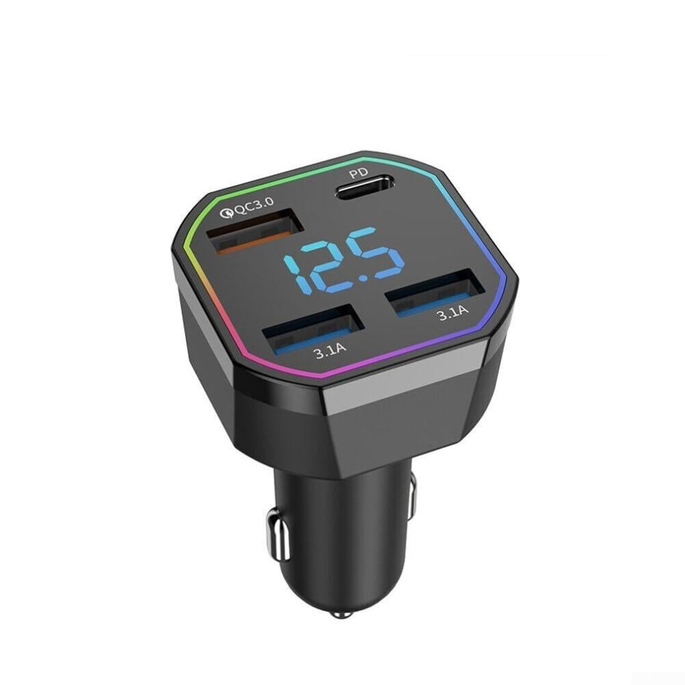 Car Charger Adapter 4Port Usbc Pd 20W Quick Charge 3.0 For Rapid Incar Charging 9339159520383