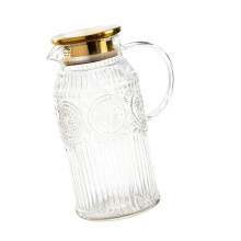 Glazen kannen Retro-esthetische-gouden deksel