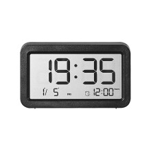 Platzsparender Wecker, elektronische Uhr mit modernem-Schwarz