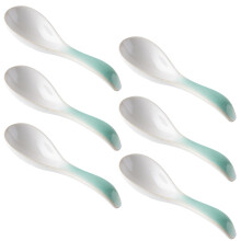 Pack of 6 Ceramic Soup Spoons With Unique Glazes Art and-C