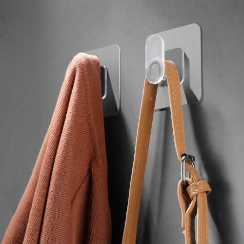 Heavy Duty Transparent Adhesive Hooks For Secure Hanging Home 2