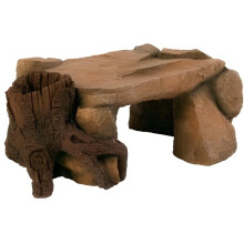 Trixie 8847 Rock Plateau with Tree Trunk Aquarium Decoration 25 cm