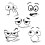 Adhesive Cartoon Expression Sticker Waterproof PVC-SCQ2201 4 2