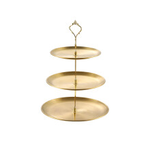 Modern Korean Round Metal Dish for Kitchen-Gold 3rd floor
