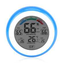 Hygrometer en thermometer, wekker met digitaal display, touchscreen voor binnen- en buitengebruik, magnetische achterkant voor eenvoudige