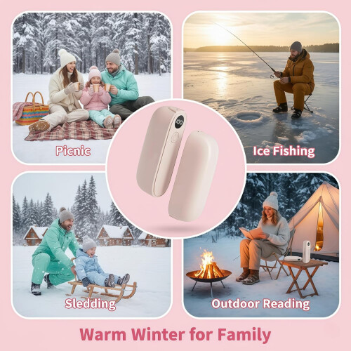 Attractive Heat Pack USB Rechargeable with 6000mAh Battery-Pink 1