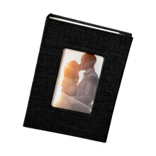 Photo Album 4x6,Linen Hardcover Picture-Black 6 inches 100