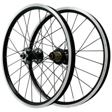 Wheelset For Folding Bikes With Disc Brake And Sealed Bearings 20Inch 406 Black 712 Speed Cassette Compatible