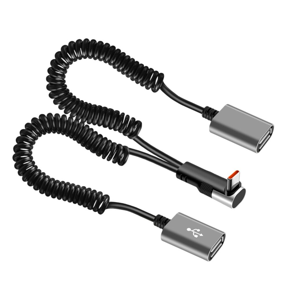 2 In 1 90 Degree Elbow Usb Fast Charging-Double Usb Female 7754000525492