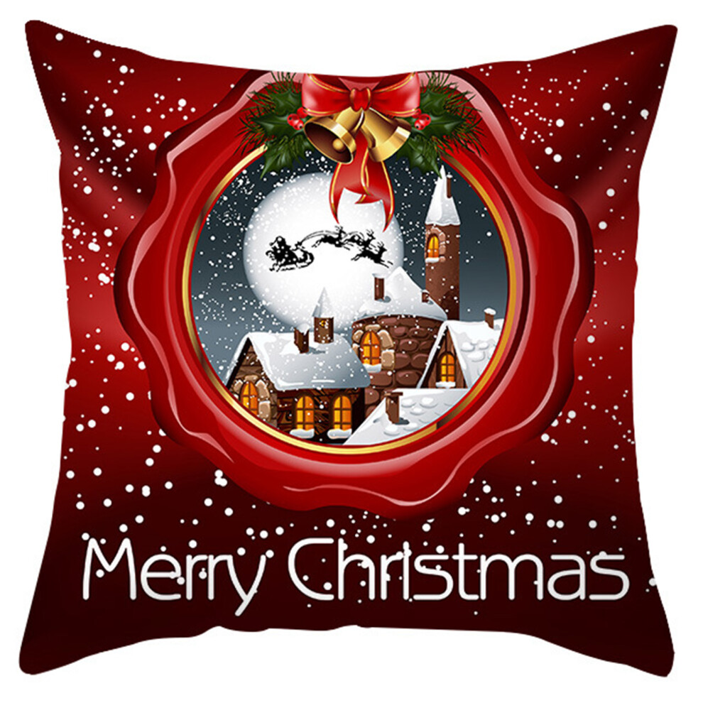 Christmas Pillow For Case Santa Claus Polyester Velvet-6 Gold