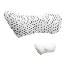 Back Support Pillow for Office and Car Seats, 3D-Light Grey