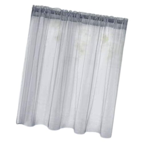 Semi-Transparents Voile Polyester Eyelet Curtain-grey 76x60cm