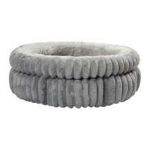 Soft Plush Cats Bed with Detachable Cushion Design for-Gray