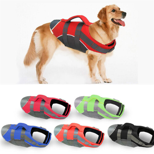 Dogs Pool Vests Swimsuit Save Handle for Small Large-Red XL 2