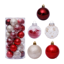 Shimmering Christmas Tree Decorations, Clear Plastic Baubles with No Glitter Shedding for Effortless Cleanup