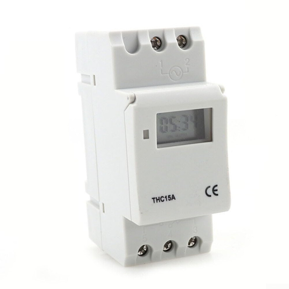 Digital Lcd Din Rail Programmable For Relay Switch With Battery Backup, 16A 220V Ac Load, Weekly/Daily Timer 9105992546183