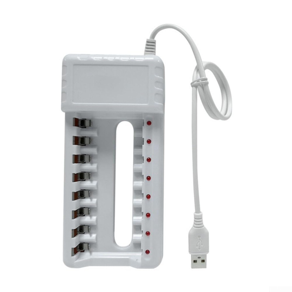 Fast Charge Battery Charger 8Slot Aa/Aaa Plastic Shell Overheat Prevention White 9105992546640