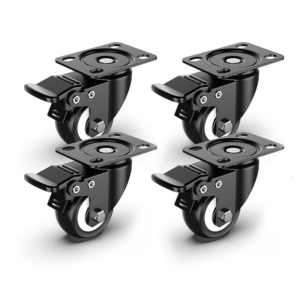 Swivel Caster Wheels 4 Pack 1.6Inch Heavyduty Dual Locking Nonoise Load Capacity 440 Lbs 9105992546749