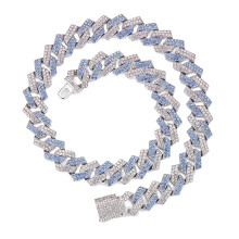 Herenmode Iced Diamonds-blauw witte diamant 24 inch X 60 cm