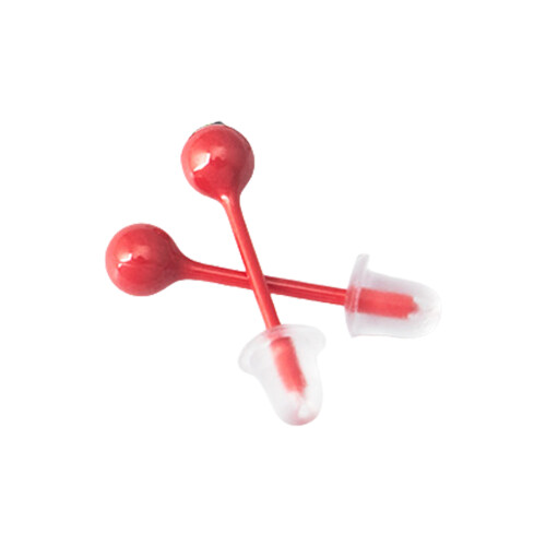 Portable Bioceramic Ear Studs for Active Lifestyles and-Red