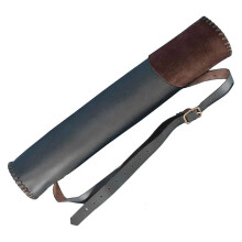 Archery Quiver Leather Back Quiver Holder With Shoulder Strap  Dark Brown, One Size, For Archers, Target Practice