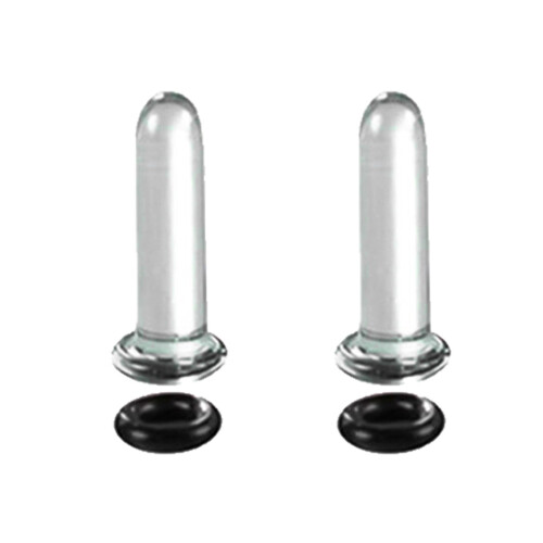 Ensemble d'étirements d'oreilles, bouchons en verre,-Noir 4mm