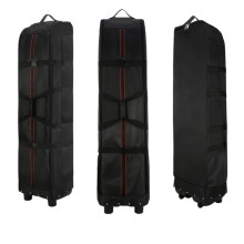 Foldable Golf Travel Bag With Pulley Wheels Portable Large Capacity Storage For Golf Equipment Black