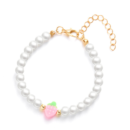 Bracelet élégant avec colliers de perles de-Bracelet rose