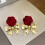 Boucles d'oreilles artisanales élégantes à nœud papillon Rose, 4