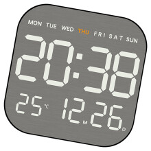 Metal Adjustable Brightness Digital Alarm-Black shell 5516