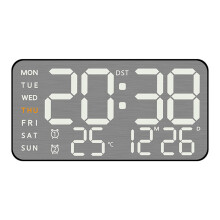 Metal LED Display Alarm Clock Featurings Date-Black shell 5515