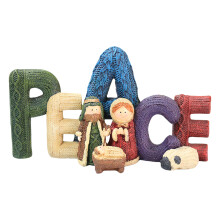 Artistic Nativity Set Resin Holy Family Statue-Peace Green