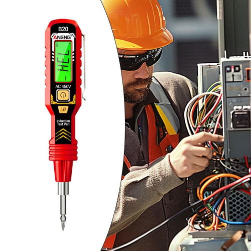 BuiltIn Flashlight Tester With Live Wire For Home Use Handheld Red Electrical Testing Tool 1